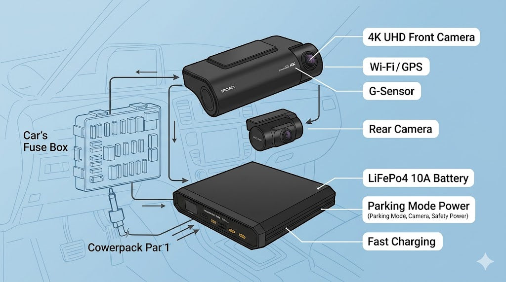 IROAD X10-PRO-64GB & Powerpack PRO10 Bundle